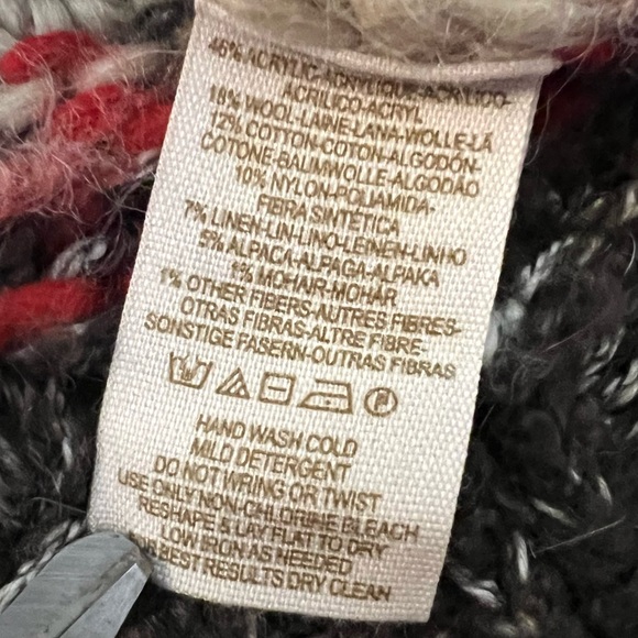 FREE PEOPLE Silver Reed Chunky Knit Sweater Fair Isle Wool Blend Size XS - Picture 7 of 8